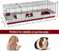 Ferplast Krolik XXL Rabbit Cage w/Wire Extension | Rabbit Cage Includes All Accessories & Measures 63.8L x 23.62W x 19.6
