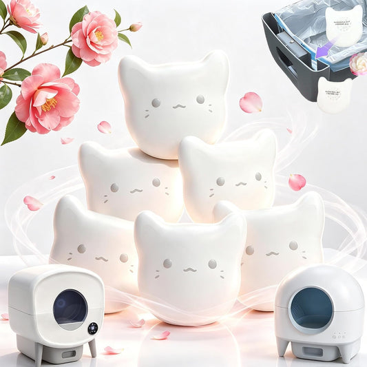 PurifyLogix 6PCS Universal Pets Deodorizing Pods for Automatic Cat Litter Box, Odor Remover for Fumoi Automatic Cat Litter Box, Camellia Flower Scented, Long-Lasting Fragrance, Keep Home Fresh
