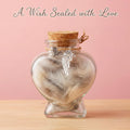COSOWO Pet Hair Keepsake Bottle for Dogs & Cats, Memorial Glass Bottle with Heart Design, Includes 2 Silver Accessories, Pet Fur Keepsake for Pet Loss Remembrance, Heart Shape
