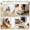 Midollarle Elevated Cat Ramp for Litter Box, 2 Steps Cat Pedal Step Stool with Wooden Base, Detachable Double Layered Cats Litter Trapper, Suitable for Small&Elderly Cats, Non-Slip(Grey)
