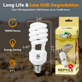 LUCKY HERP UVA UVB Reptile Light 10.0, Desert UVB 150 Compact Fluorescent Lamp, UVB Light for Reptiles 23W, UVA UVB Rept