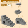 Dog Stairs for Small Dogs 27”H, 6-Step Dog Steps for High Bed, High-Density Foam Pet Stairs with Non-Slip Removable Wash