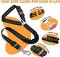 Vehicle Harnesses, 2 in1 Dog Belts for Cars, 2 Pack Pet Harnesses Headrest Restraint Clip Adjustable Dog Car Harness Belt with Anti-Shock Elastic Bungee Buffer for All Vehicles (Black)