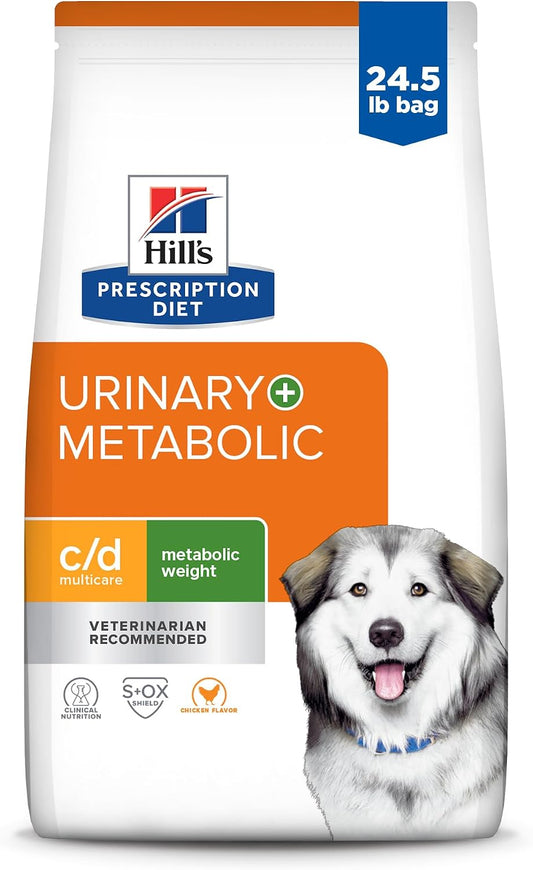 Hill's Prescription Diet c/d Multicare + Metabolic Weight Dry Dog Food, Chicken, 24.5 lb. Bag
