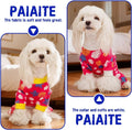 Paiaite 4-Legged Cotton Stretchable Jumpsuit Pjs: Pineapple Pattern Dog Pajamas - Lightweight Cozy Puppy Onesie Clothes,