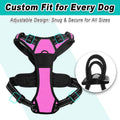 BARKBAY No Pull Pet Harness Dog Harness Adjustable Outdoor Pet Vest 3M Reflective Oxford Material Vest for PINK Dogs Easy Control for Small Medium Large Dogs (L)