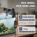 Dual-Head Aquarium Chiller Fan, Ultra-Quiet Fish Tank Cooler, 5-Speed Aquarium Cooling Fan Cools Water 3-7°F, Clip-on Wa