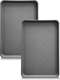 PetLike Boot Tray for Entryway Indoor, Pet Food Mat, 23 x 15.5 inch 2 Packs, Waterproof Rubber Shoe Tray for Indoor and 