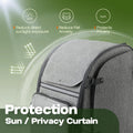 Tirige Premium Dog & Cat Carrier Backpack for Travel, Hiking & Vet Visits - Solid Durable Pet Backpack with Breathable Mesh, Safety Strap, Anti-Anxiety Curtain & Storage Pockets (Gray)