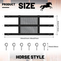 Horse Stall Guard, 57 x 18 Inch Adjustable Nylon Black Mesh Gate for Horses
