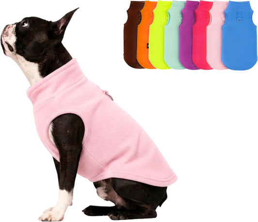 JACKO & CO - Fleece Vest Dog Sweater with Leash Ring - Soft, Warm & Lightweight Pullover Coat for Small & Medium Dogs, Puppies & Cats - Cozy Fall/Winter/Spring Pet Jacket (Pink Lemonade, L 10-16lbs)
