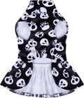 CuteBone Turtleneck Dog Velvet Dress Halloween Puppy Skirt Costume Pet Clothes Cat Apparel with Bow Hair Rope for Small 