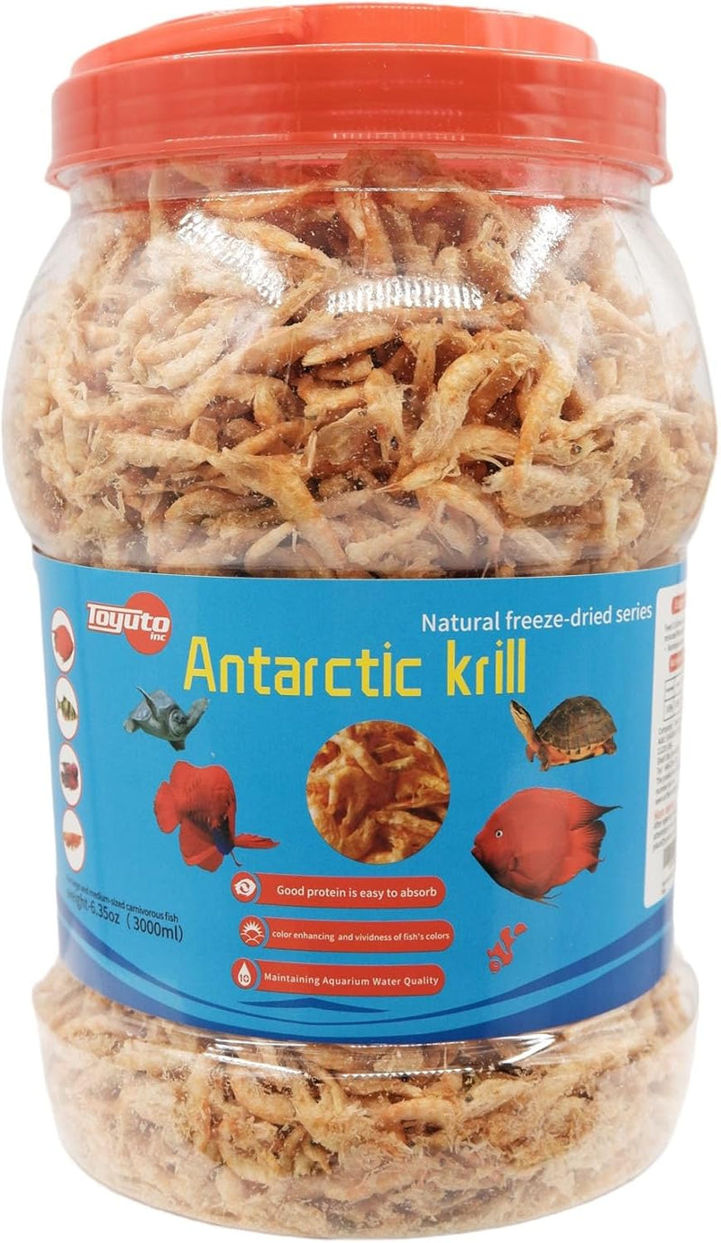 Premium Freeze-Dried Krill & Shrimp Mix Ideal for Arowana, Koi, Tropical Cichlids, and Turtles High Protein Floating Aqu