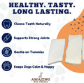 Amazing Dog Treats - Beef Cheek Strips Premium Dog Chew (6 Inch - 12 Pack) - NO Odor - Thick Cut - Rawhide Alternative - Beef Cheek Slice Chip Sticks - No Dyes, Chemicals, or Preservatives
