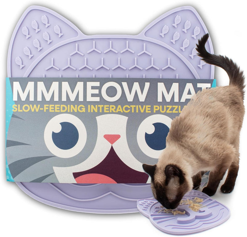 Jackson Galaxy Mmmeow Mat - Slow Feeding Interactive Puzzle Mat for Cats