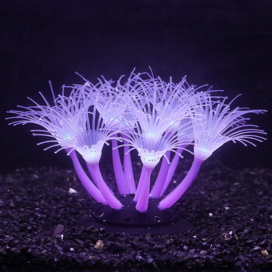 Glow-in-the-Dark Silicone Aquarium Flower (Purple, Sunflower)