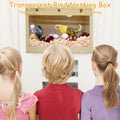 PINVNBY Large Natural Wood Parakeet Nesting Box Budgie Breeding Box Acrylic Bird Nest for Cage Transparent Panoramic for