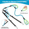 XiaZ Double Dog Leash for Two Dogs Perfect for Small Medium Dogs, 3/8”Blue