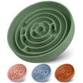 Coomazy Slow Feeder Dog Bowls, Silicone Dog Bowl with Suction Cups, Slow Feeder & Non-Slip Design, Boredom and Anxiety Reducer, Suitable for All Breed Dogs, Avocado Green