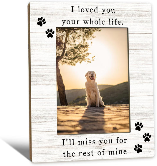 Dog Memorial Picture Frame 5x7, Memorial Pet Photo Frame, Dog Memorial Gifts for Loss of Dogs, I'll Miss You Loss of Pet