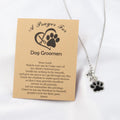 MYOSPARK Dog Paw Print Pendant Necklace - Dog Groomer Gift