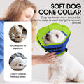 SUNFURA Soft Dog Cone, Adjustable Dog Cone Collar Alternative for Large Dogs, Comfy Pet Cones for Dogs to Stop Licking, Protective E-Collar After Surgery for Wound Healing, Blue XL
