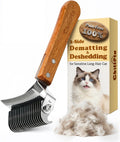 CHILLPLN Cat Brush for Long Haired Cats - Double Sided Dematting Undercoat Rake for Persian, Ragdoll, Maine Coon - Professional Grooming Tool to Remove Mats, Tangles & Shedding - Skin-Safe Teeth