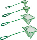 4 Pack Aquarium Fish Net Fine Quick Catch Mesh Nylon Fishing Catch Nets with Plastic Handle for Fish Tank Mesh Nets Scoo
