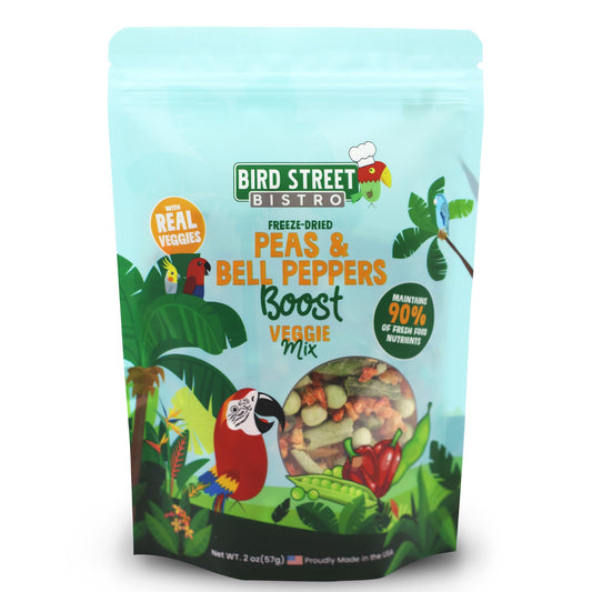 Bird Treats - Parrot Treats - Cockatiel Food - Parakeet Treats - Budgie Bird Food - Cockatiel Treats - Sun Conure Food - Cockatiel Bird Food - Parakeet Bird Food - (Peas & Bell Peppers)