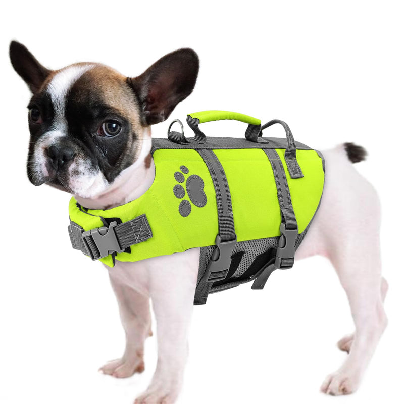 Queenmore XS Dog Life Jacket, Puppy Life Jackets for Small Dogs, Small Doggie Life Vest for Swimming, Lightweight Extra Small Dog Swim Vest with Handle, Puppy Life Vest for Boating, Cat Lifevest