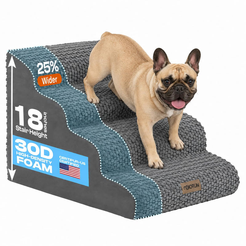 Miorun Extra Wide 4-Step Dog Stairs for Bed & Couch 18