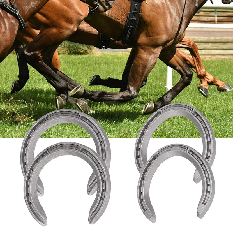 Zerodis 4Pcs Aluminum Alloy Horseshoe Kit for Horse Riding, Lightweight Farrier Supplies for Hoof Protection and Sports 