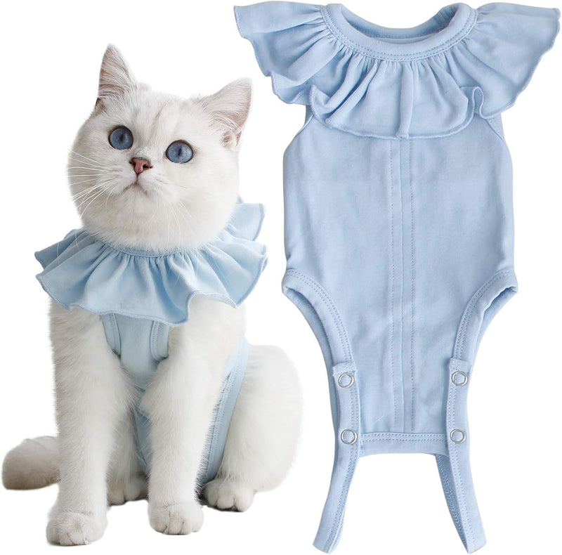 Cat Recovery Suit for Abdominal Wounds and Skin Diseases,Breathable Surgical Recovery Shirt After Surgery Wear Anti Lick