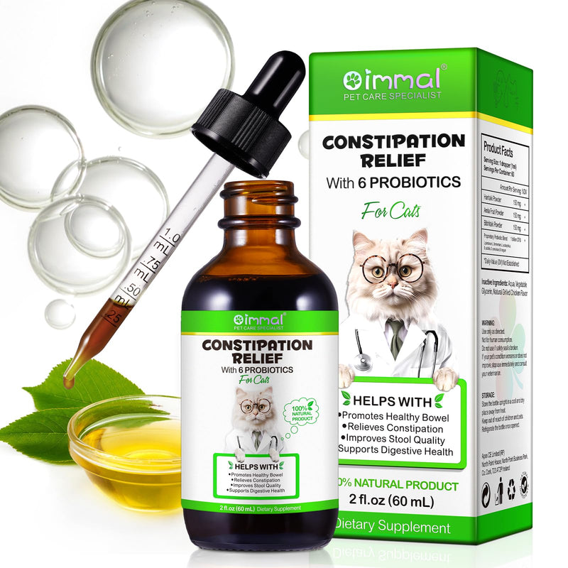 VOSIFSDIY Cat Constipation Relief, Liquid Drops Supports Laxative Relief, Cat Herbal Supplements, Stool Softener Laxative Constipation Relief, Chicken Flavour- 60ml / 2 fl.oz