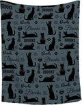 Custom Black Cat Blanket,Personalized Blankets,Custom Blanket with Name