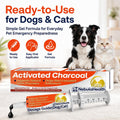 Activated Charcoal Gel for Dogs & Cats, Ready to Use Oral Applicator Syringe, 60 mL Pet First Aid Supply for Emergency P