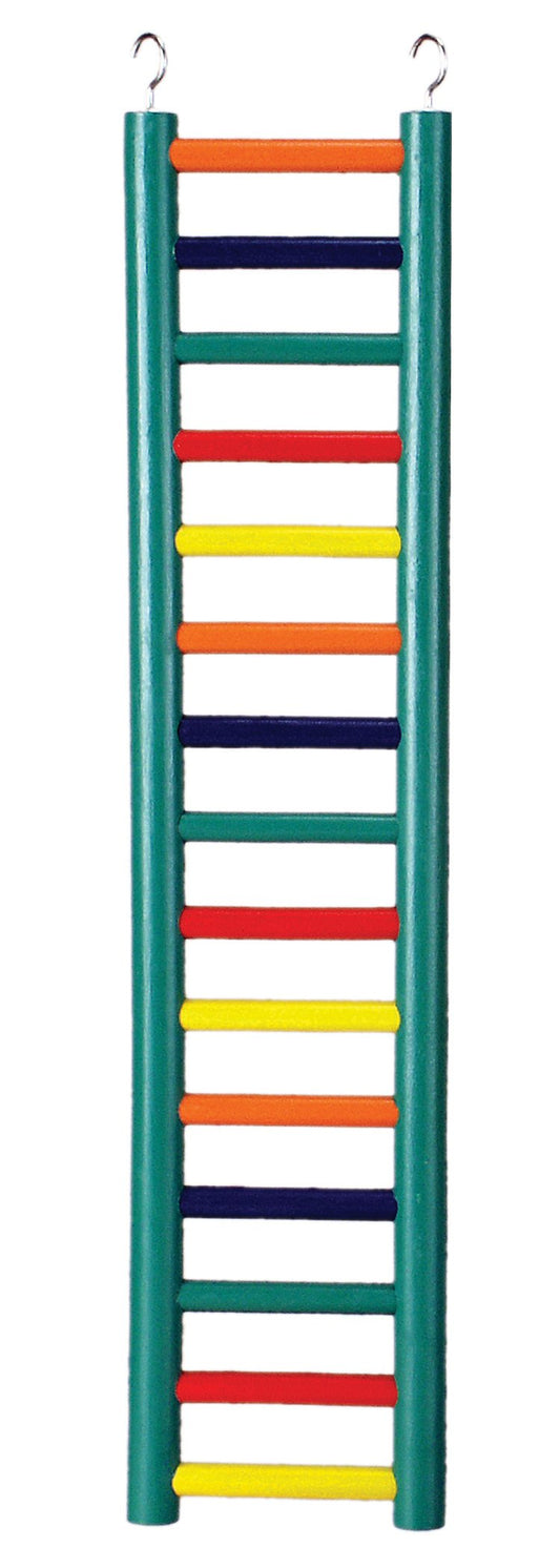 Prevue Pet Products 15-Rung Wood Bird Ladder - Accessories for Small, Medium, and Large Birds, Hanging Birdcage Toy for Climbing, Foot Exercise, Beak Use, Mental Enrichment, and Interactive Play