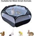 Small Animal Playpen with Zippered Mesh Cover - Portable Foldable Chicken Brooder Box, Indoor Outdoor Enclosure for Guin