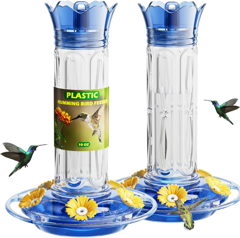 Birdream 2 Pack-20oz Hummingbird Feeders for Outdoors, Plastic Hummingbird Feeder with 5 Bee Guard Feeding Ports & Clean
