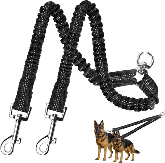 MingXpet 2 Dog Leash, Dog Leash for 2 Dogs, 360° Swivel No Tangle Double Walking Training Leashes for Large Dogs that Pu