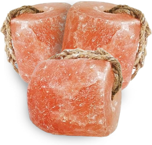 ZK Himalayan Salt Lick for Horses, Livestock– (3-4 lbs) (Pack of 3 Natural Mineral Salt Block for Goats, Cattle & Deer w