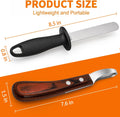 ZENFUN Hoof Knife with Sharpener, Double Edged Hoof Trimming Knife with Wooden Handle & 400/1000 Diamond Grit Rod, 8 Inc