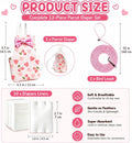Bird Diaper, Parrot Diaper, Pink M Size Bird Diaper, 10 White Pads, 12 Pieces
