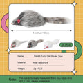 Hungdao 12 Pcs Furry Mice Interactive Catch Play Rabbit Fur Mouse Rattle Sound Rat Plush for PET Cats and Kittens, 3 Colors (White,Black,Gray)