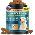 Flea and Tick Prevention for Dogs Chewable, 200 Soft Treats Natural Oral Dog Flea and Tick Treatment Chews Support Dog Skin & Digestive Supplement for Dogs Puppies All Breeds & Ages, Beef Flavor