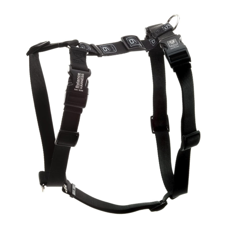 Blue-9 Buckle-Neck Balance Harness, Fully Customizable Fit No-Pull Harness, Ideal for Dog Training and Obedience, Made in The USA, Black, Medium/Large