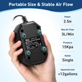 hygger Aquarium Air Pump, Ultra Quiet Oxygen Aerator with Air Stone Airline Tubing Check Valve, Aquarium Fish Tank Air B