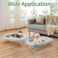 Sunhoo Elevated Cat Bed Foldable Raised Pet Hammock Self-Supporting Puppy Lounger with Off Floor Metal Frame Washable Co