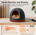 2 in 1 Foldable Heated Cat Cave Beds for Indoor Cats and Dogs