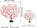 Piutouyar 2 Pcs Sea Fan Coral Decorations, Red, 11.8inch & 6.7inch